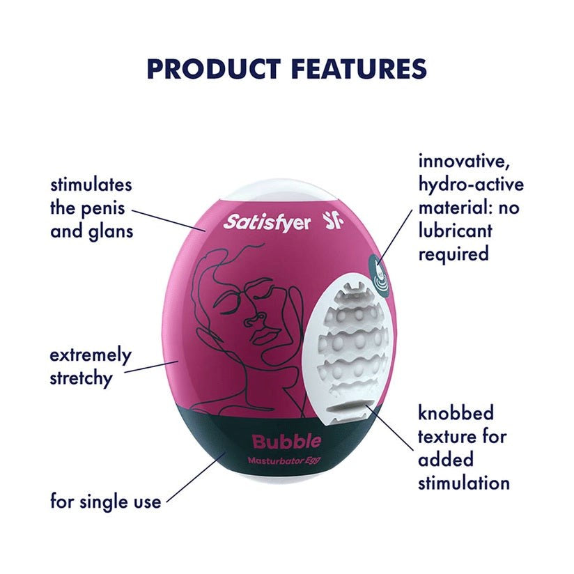Satisfyer Bubble Mens Masturbator Egg - Masturbators and Strokers