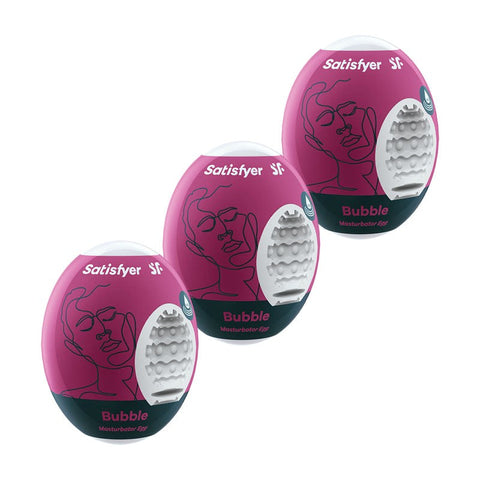 Satisfyer Bubble 3 Piece Male Masturbator Egg Set - Masturbators and Strokers