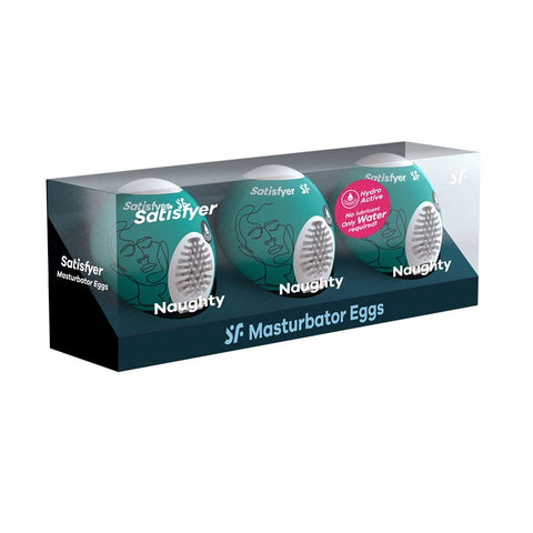 Satisfyer Naughty 3 Pack Male Masturbator Eggs - Masturbators and Strokers