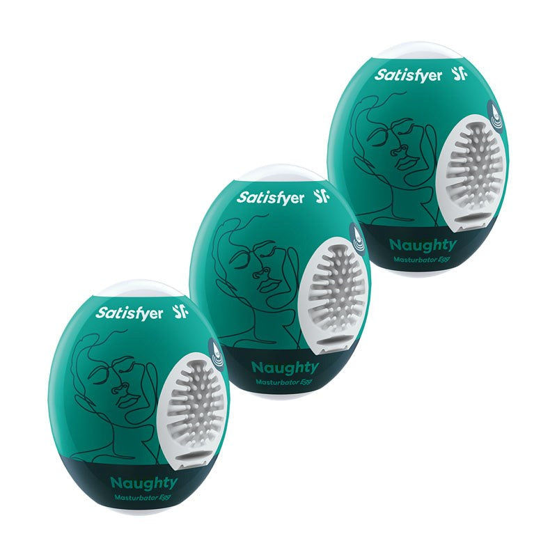 Satisfyer Naughty 3 Pack Male Masturbator Eggs - Masturbators and Strokers