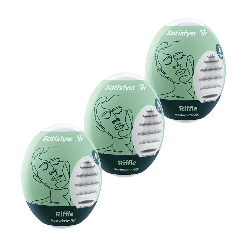 Satisfyer Riffle 3 Piece Mens Masturbator Eggs - Masturbators and Strokers