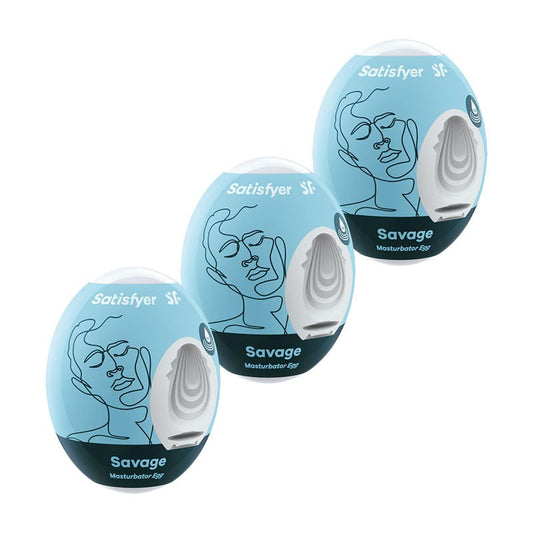 Satisfyer Savage 3 Pack Male Masturbator Eggs - Masturbators and Strokers