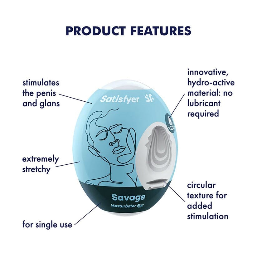 Satisfyer Male Masturbator Eggs Savage - Masturbators and Strokers