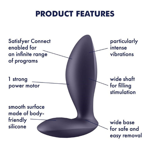 Satisfyer Power App Control Unisex Vibrating Anal Plug - Anal Vibrators