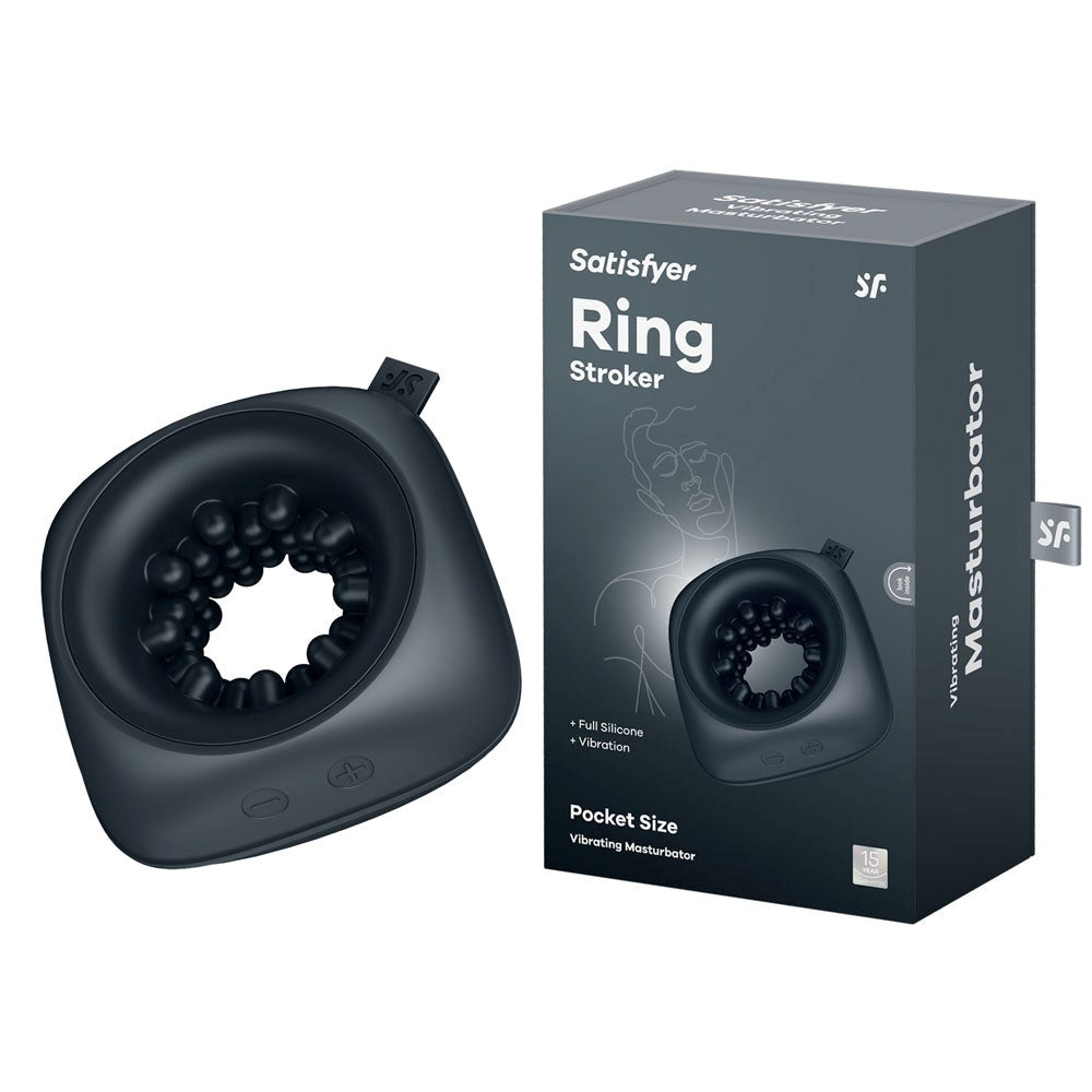 Satisfyer Ring Pocket Size Vibrating Male Stroker - Masturbators and Strokers