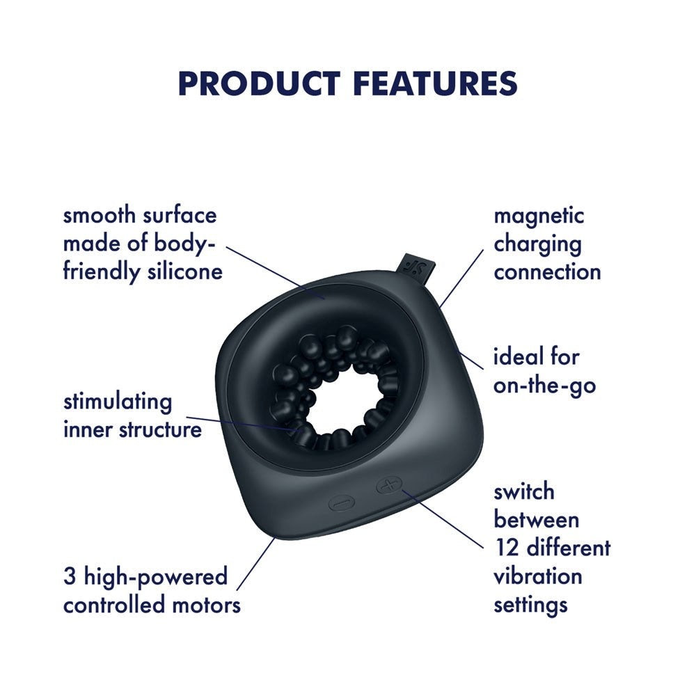Satisfyer Ring Pocket Size Vibrating Male Stroker - Masturbators and Strokers