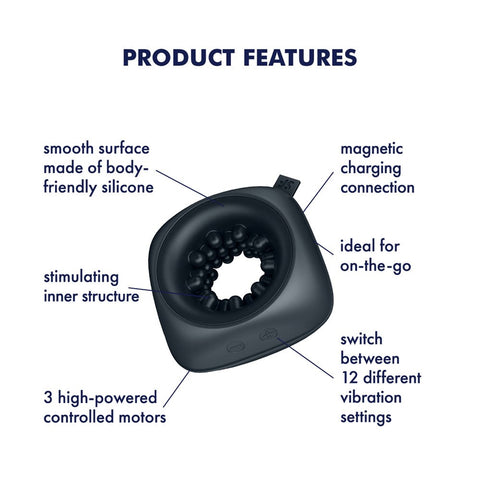 Satisfyer Ring Pocket Size Vibrating Male Stroker - Masturbators and Strokers