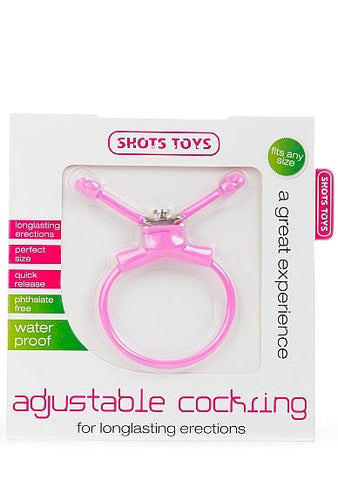 SHOTS Adjustable Cock Ring in Pink - Cock Rings