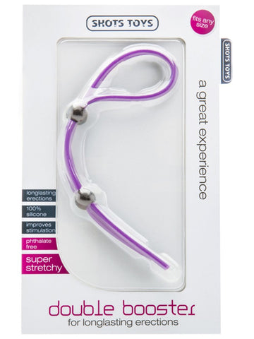 Shots Double Booster Purple Stretchy Cock Ring - Stretchy Cock Rings