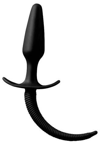 Shove Up 4 Inch Silicone Butt Plug with Tail Black - Butt Plugs
