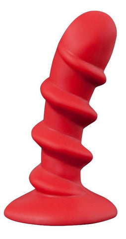 Shove Up 5" Silicone Butt Plug with Suction Cup Red - Butt Plugs