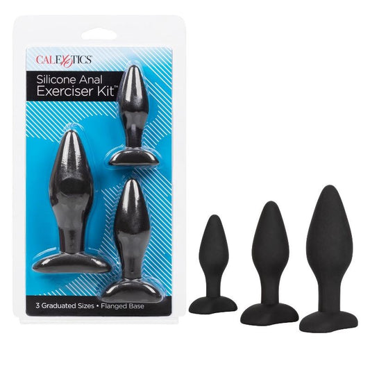 CalExotics 3 Piece Silicone Anal Plug Exerciser Kit - Butt Plugs