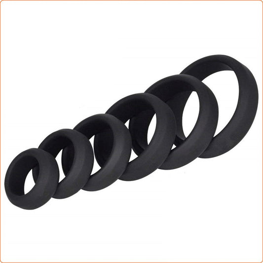 Silicone Cock Ring Set - 6 pcs - Stretchy Cock Rings