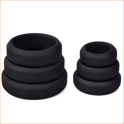 Silicone Cock Ring Set - 6 pcs - Stretchy Cock Rings