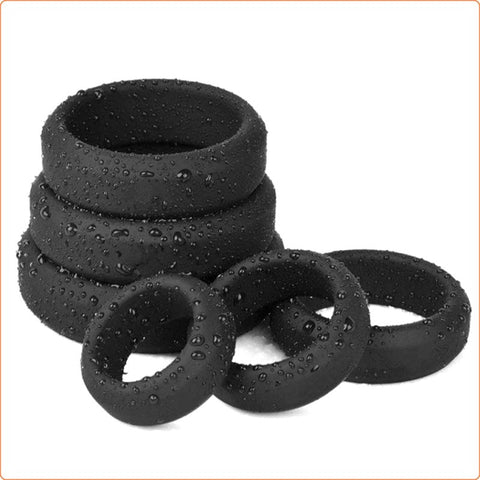 Silicone Cock Ring Set - 6 pcs - Stretchy Cock Rings