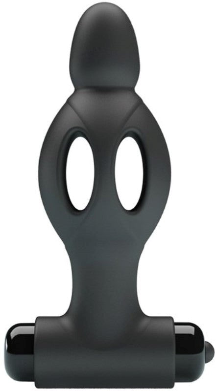 Silicone Rechargeable Vibrating Anal Plug - Black - - Anal Vibrators