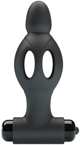 Silicone Rechargeable Vibrating Anal Plug - Black - Anal Vibrators