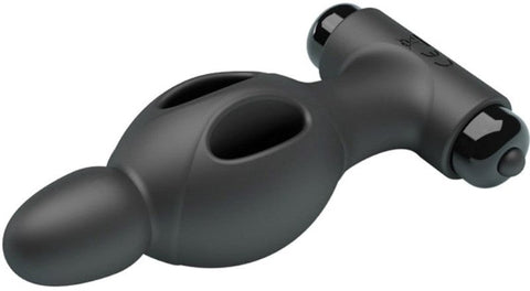 Silicone Rechargeable Vibrating Anal Plug - Black - Anal Vibrators