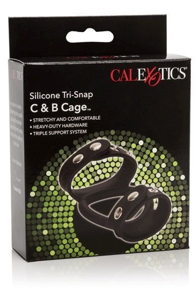 Silicone Tri-Snap C and B Cage - - Stretchy Cock Rings