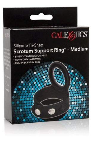 Silicone Tri-Snap Scrotum Support Ring - Cock Rings