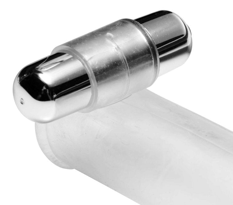 Size Matters Clear Sensations Penis Vibro Sleeve With Bullet - Pumps, Extenders and Sleeves