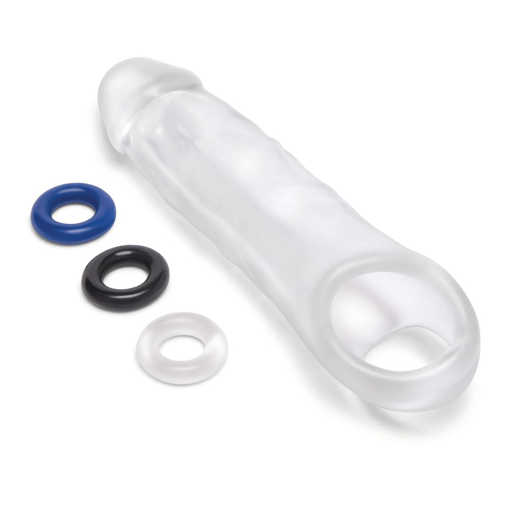 Size Up 2 Inch See-Thru Penis Extender with Ball Loop - - Pumps, Extenders and Sleeves