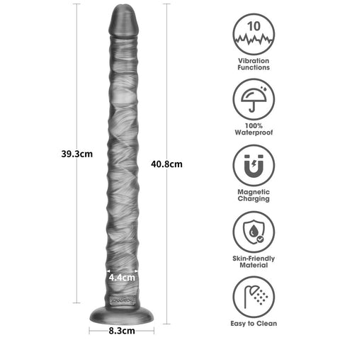 Lovetoy King Sized Vibrax Slider Vibrating Dildo Grey - Vibrating Dildos