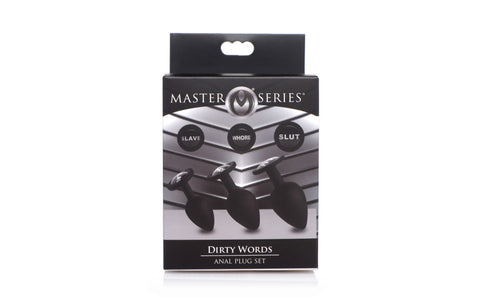 XR Brands Dirty Words 3 Piece Anal Plug Set