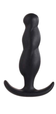 Smiling 4.5 Inch Silicone Butt Plug Black - Butt Plugs