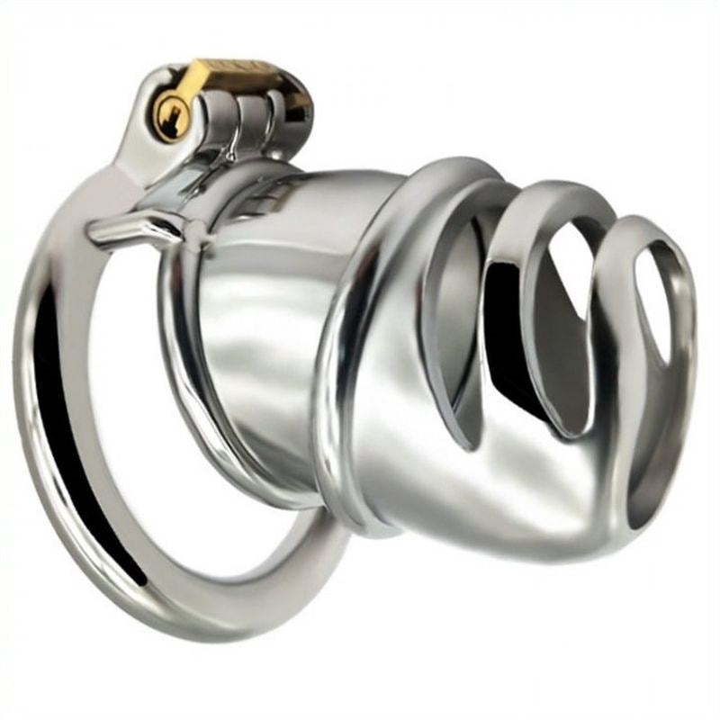 Snub Nose Stainless Steel Chastity Cage - - Male Chastity