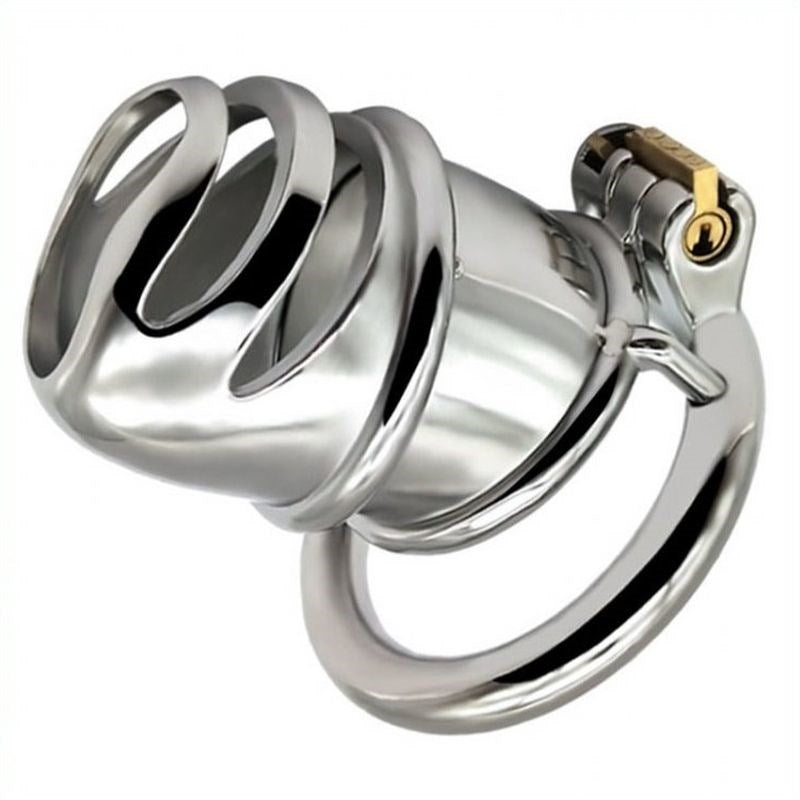 Snub Nose Stainless Steel Chastity Cage - - Male Chastity