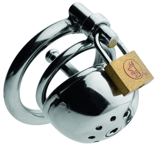 Solitary Plus Extreme Confinement Cage with Cum-Thru Plug - Male Chastity