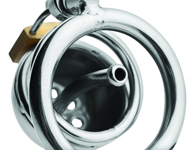 Solitary Plus Extreme Confinement Cage with Cum-Thru Plug - - Male Chastity