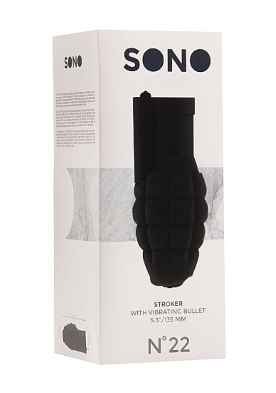 SONO No. 22 Stroker with Vibrating Bullet Black - Masturbators and Strokers