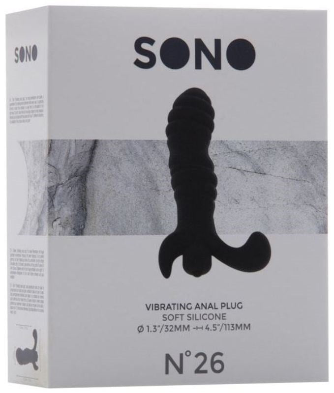 SONO No. 26 Vibrating Anal Plug Black - - Anal Vibrators