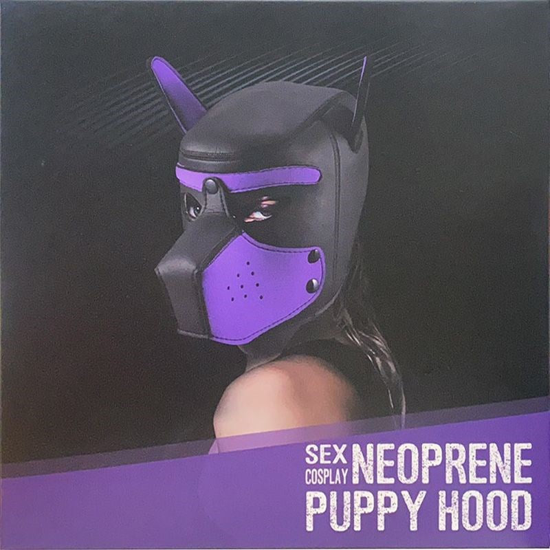 Daytona Puppy Play Bondage Play Mask - Red - Bondage Hoods