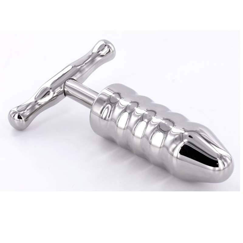 Steel Anal Rammer & T-Bar 4 Rings Handle - - Anal Dildos