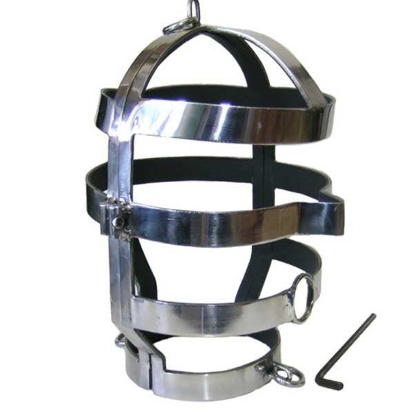 Steel Head Cage With Mouth Hole - - Male Chastity