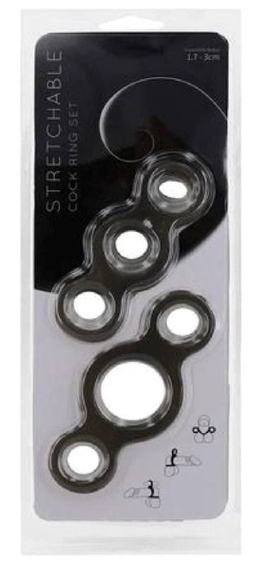 Stretchable Cock Ring Set Smoke - Cock Ring Sets