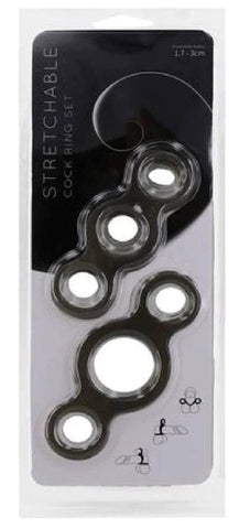 Stretchable Cock Ring Set Smoke - Cock Ring Sets