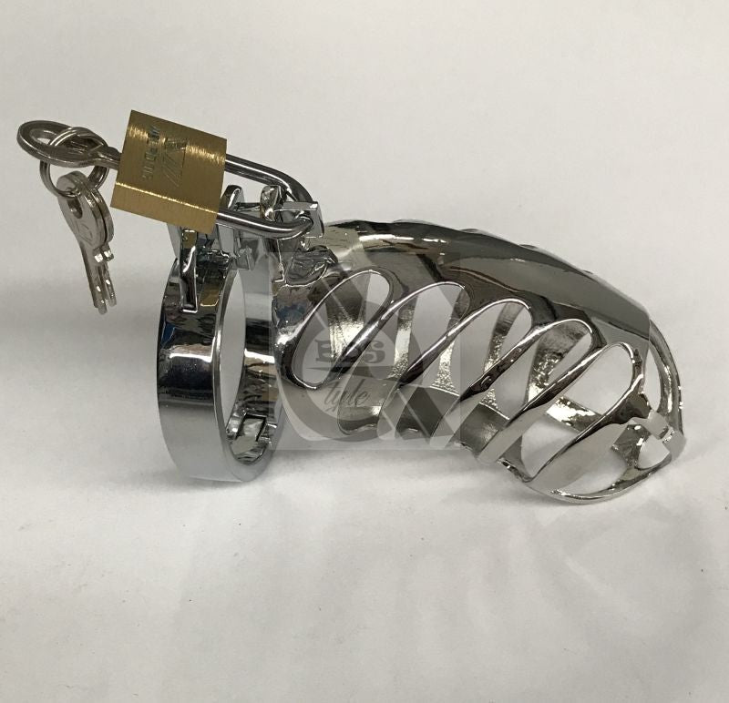 The Protector Ribbed Chastity Device - - Male Chastity