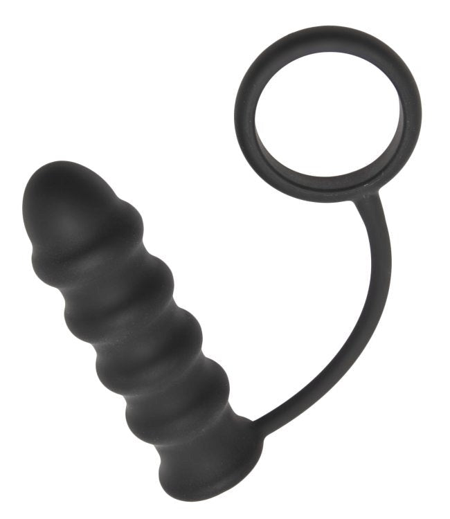 The Rippler Vibrating Silicone Anal Plug With Cock Ring - - Cock Rings