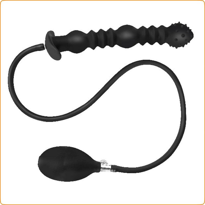 Thrusting 3 Balls Inflatable Dildo Plug - - Butt Plugs