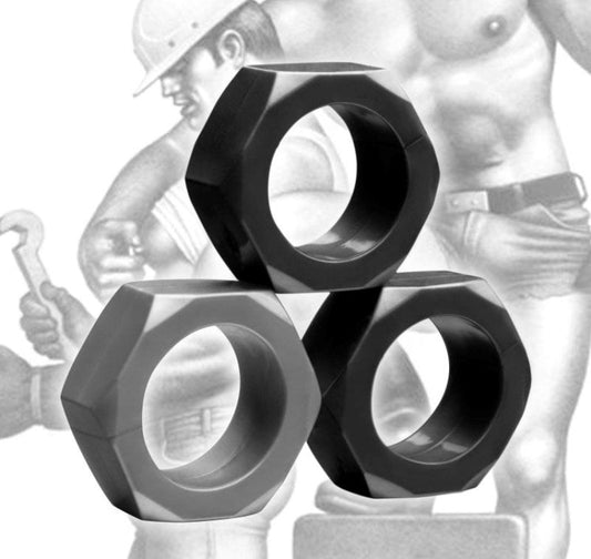 Tom of Finland 3 Piece Cock Nuts - Cock Rings