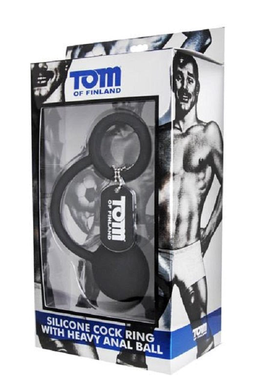 Tom of Finland Silicone Cock Ring with Weighted Ball - - Cock Rings