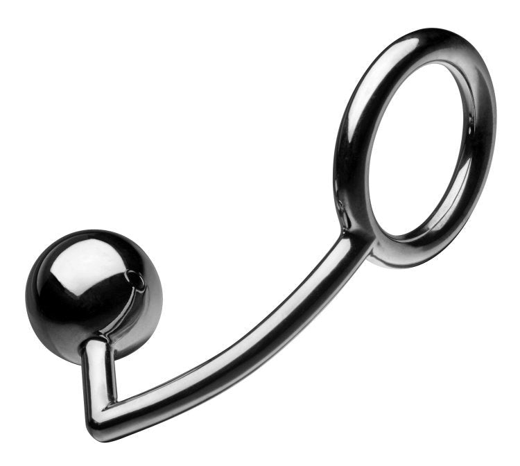 Tom of Finland Stainless Steel Cock Ring and Anal Ball - - Steel Cock Rings