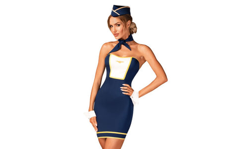 Obsessive 4 Piece Sexy Womens Stewardess Uniform - Fancy Dress Ups
