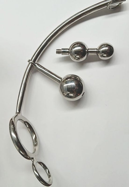 Triple Ball Anal Hook With Double Cock Ring - Cock Rings