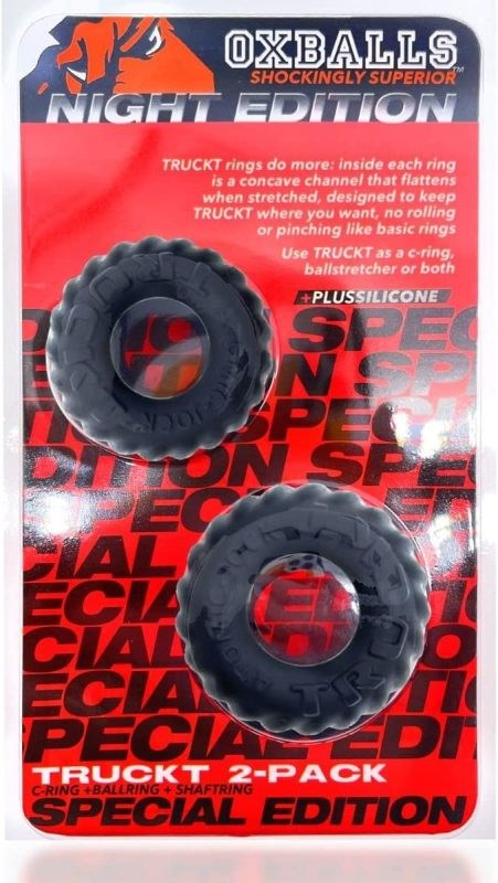 Truckt 2 Piece Cockring Set Special Edition Black - Stretchy Cock Rings