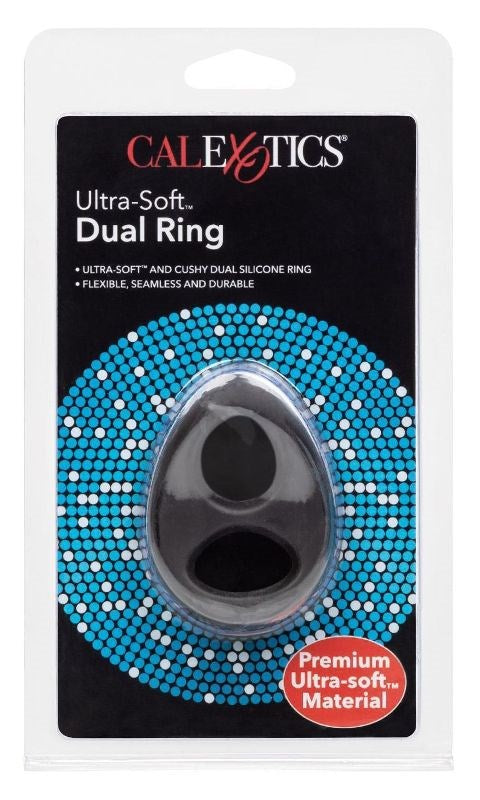 CalExotics Ultra Soft Stretchy Dual Cock Ring - Stretchy Cock Rings